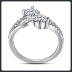 Two Stone ZC Ring silver plated 316L