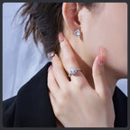 Pear Shape ZC Jewelry Set silver plated 316L