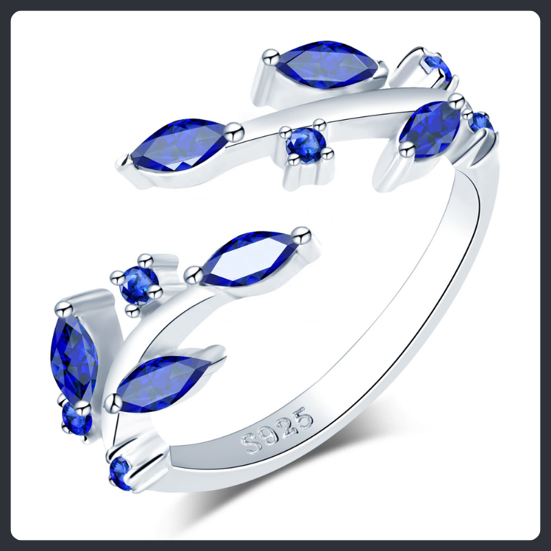 Dainty Leaf Branch ZC Ring sterling silver 925 plated 316L