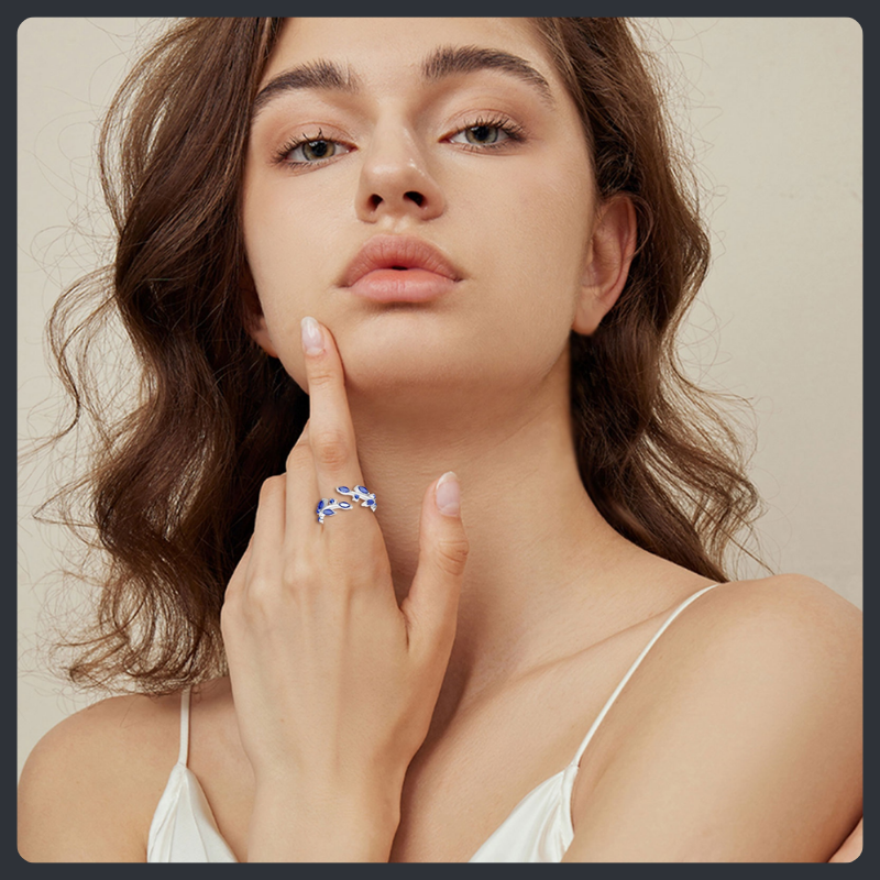 Dainty Leaf Branch ZC Ring sterling silver 925 plated 316L