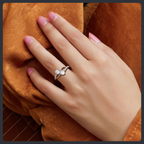 Two Stone ZC Ring sterling silver 925 plated 316L