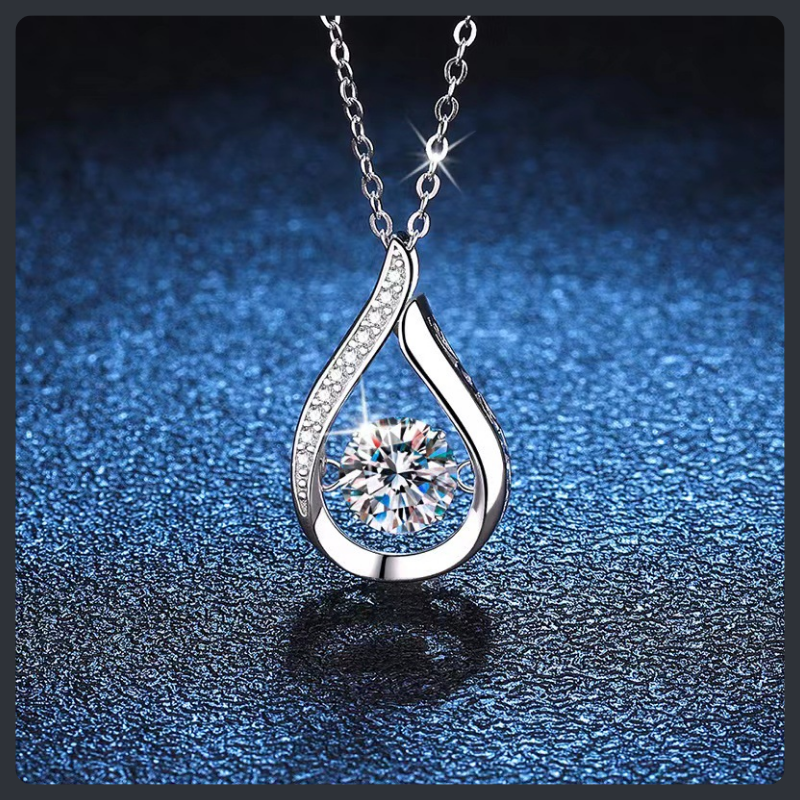 Water Drop ZC Pendant Necklace sterling silver 925 plated 316L
