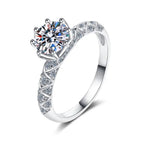 Eight Claw ZC Engagement Ring silver plated 316L
