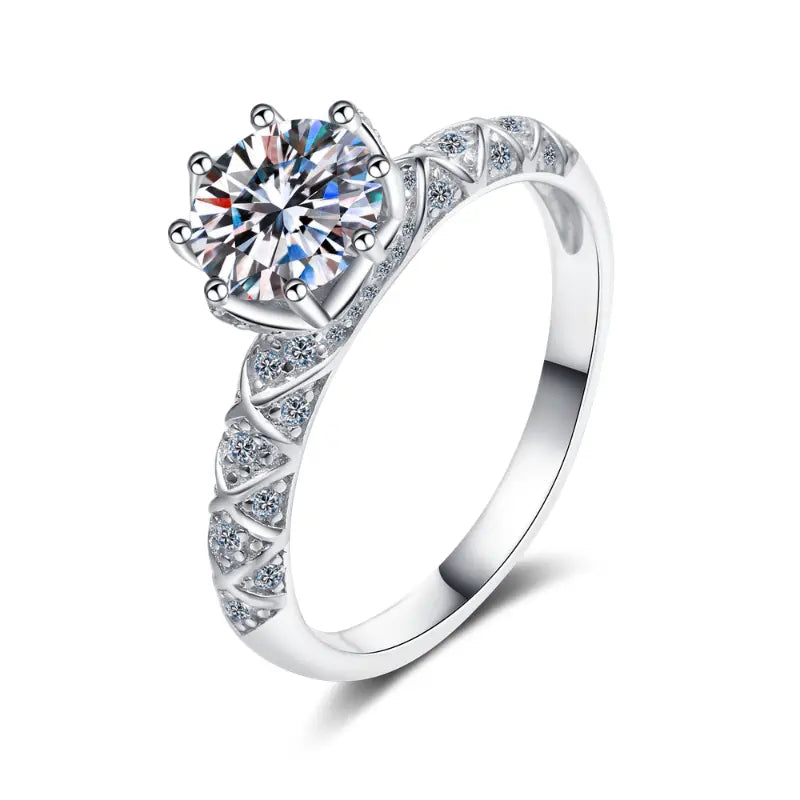 Eight Claw ZC Engagement Ring silver plated 316L