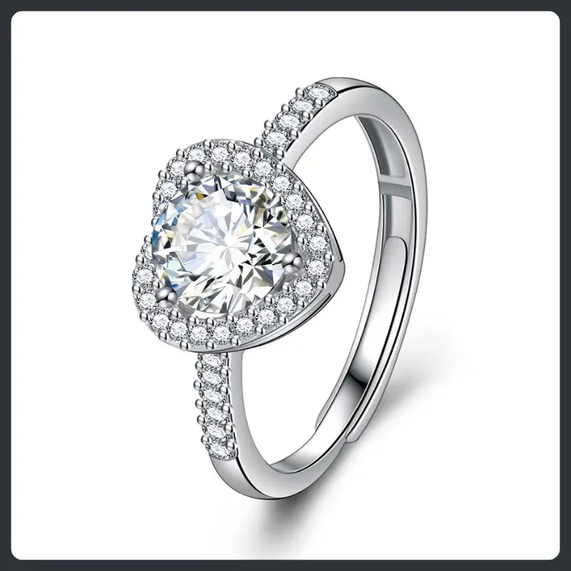 Heart Shaped ZC Ring silver plated 316L