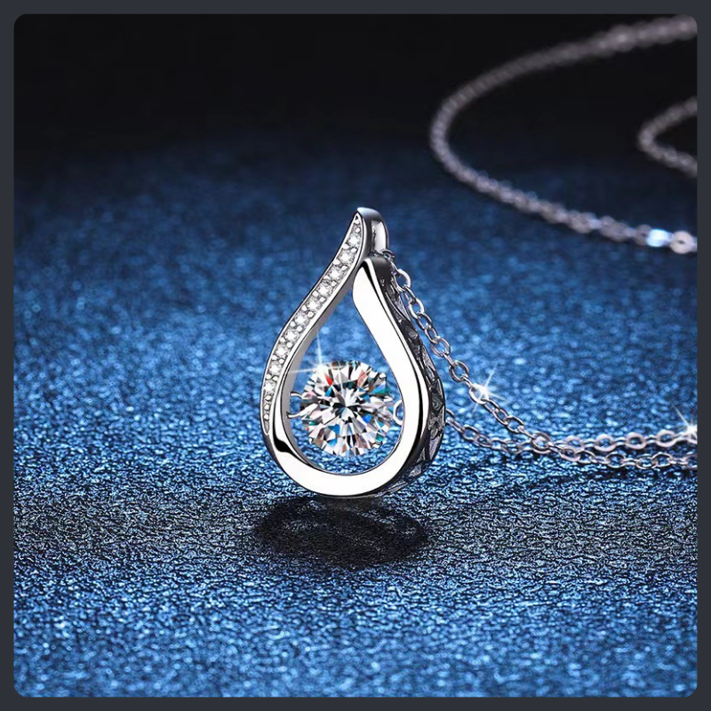 Water Drop ZC Pendant Necklace sterling silver 925 plated 316L