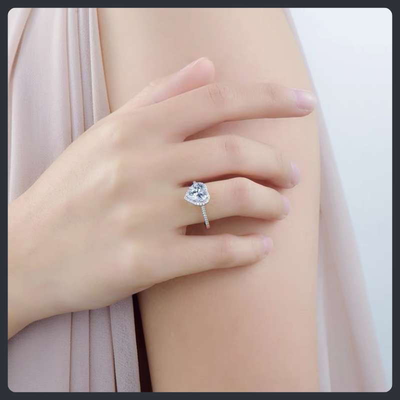Heart Shaped ZC Ring sterling silver 925 plated 316L