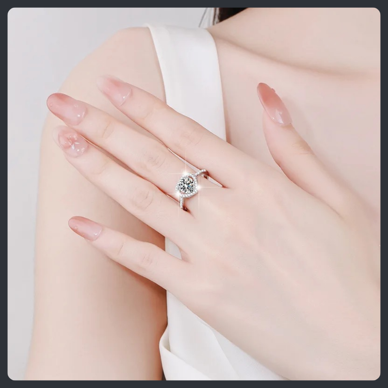 Heart Shaped ZC Ring sterling silver 925 plated 316L