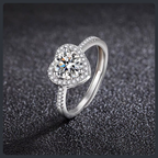 Heart Shaped ZC Ring sterling silver 925 plated 316L