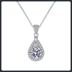 Drop Shape ZC Pendant Necklace sterling silver 925 plated 316L