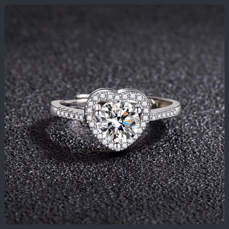 Heart Shaped ZC Ring sterling silver 925 plated 316L
