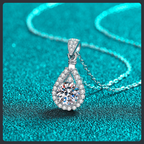 Drop Shape ZC Pendant Necklace sterling silver 925 plated 316L