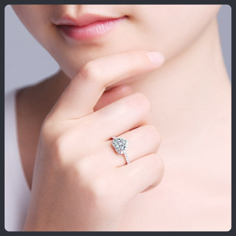 Heart Shaped ZC Ring sterling silver 925 plated 316L