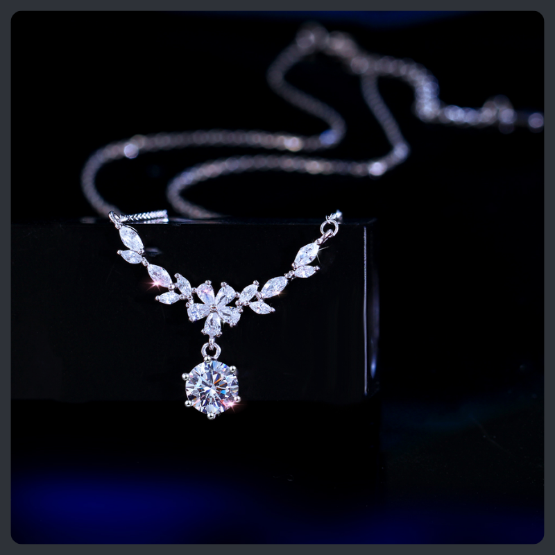 Wheat Ear Flower ZC Necklace sterling silver 925 plated 316L