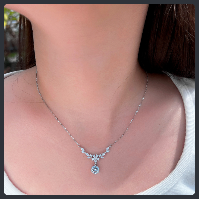 Wheat Ear Flower ZC Necklace sterling silver 925 plated 316L