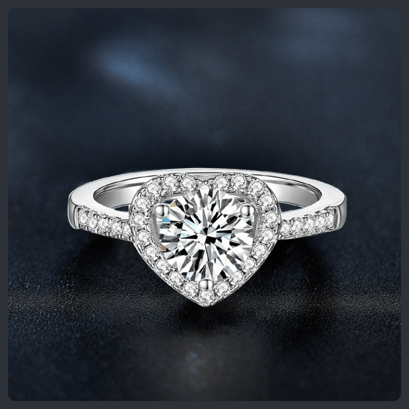 Heart Shaped ZC Ring sterling silver 925 plated 316L Secondary image