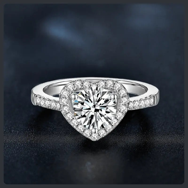 Heart Shaped ZC Ring silver plated 316L