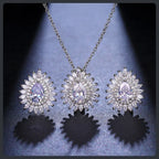 Pear Shape ZC Jewelry Set silver plated 316L