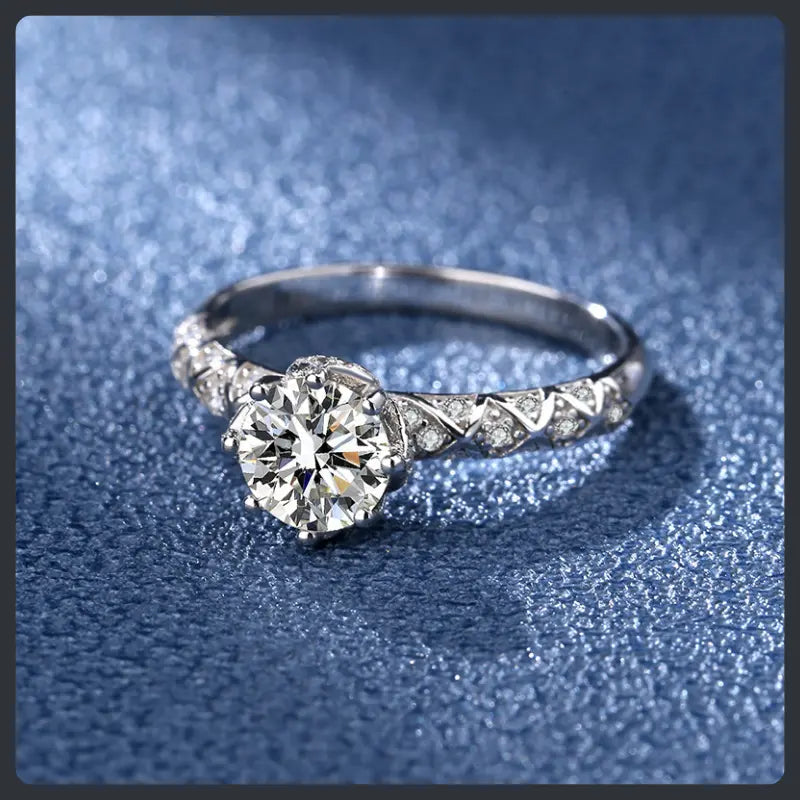 Eight Claw ZC Engagement Ring silver plated 316L