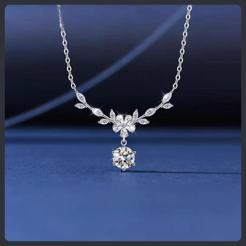 Wheat Ear Flower ZC Necklace sterling silver 925 plated 316L