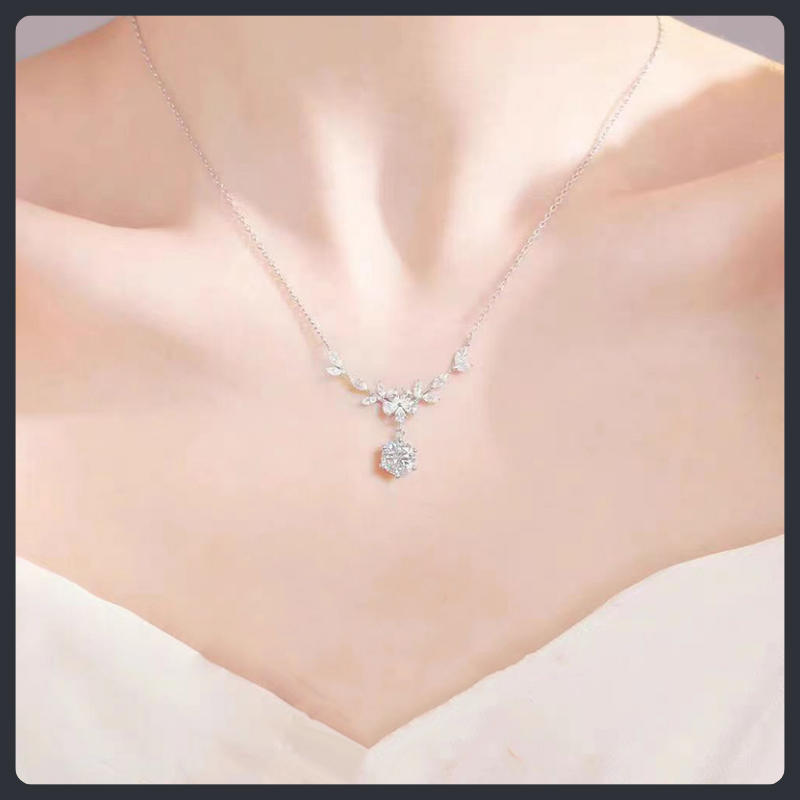 Wheat Ear Flower ZC Necklace sterling silver 925 plated 316L