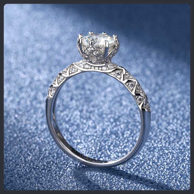 Eight Claw ZC Engagement Ring sterling silver 925 plated 316L Secondary image