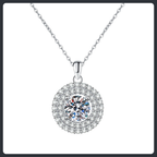 Luxury Round ZC Pendant Necklace sterling silver 925 plated 316L