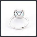 Blue Cushion ZC Ring sterling silver 925 plated 316L