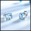 Silver Plated 316L Sky Blue Stud Earrings with ZC Accent