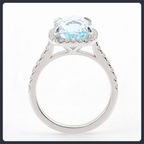 Blue Cushion ZC Ring sterling silver 925 plated 316L