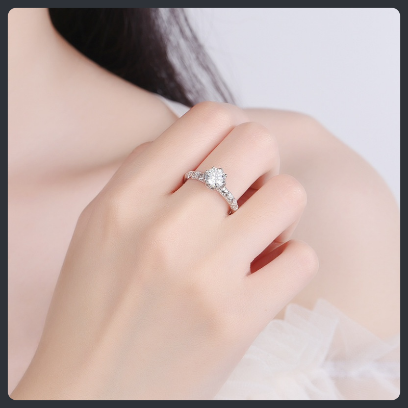 Eight Claw ZC Engagement Ring sterling silver 925 plated 316L