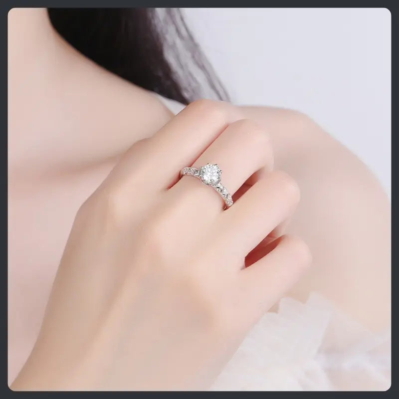 Eight Claw ZC Engagement Ring silver plated 316L