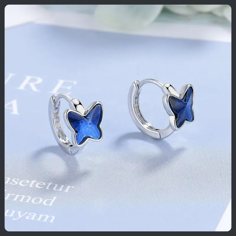 Butterfly ZC Drop Earrings sterling silver 925 plated 316L