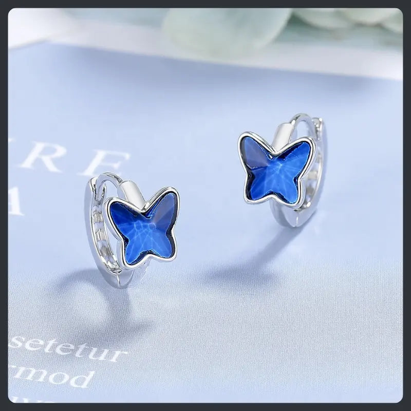 Butterfly ZC Drop Earrings sterling silver 925 plated 316L Secondary image