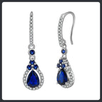 Silver Plated 316L Tear Drop Earrings with ZC Sparkle