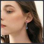 Silver Plated 316L Tear Drop Earrings with ZC Sparkle