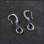 Silver Plated 316L Tear Drop Earrings with ZC Sparkle