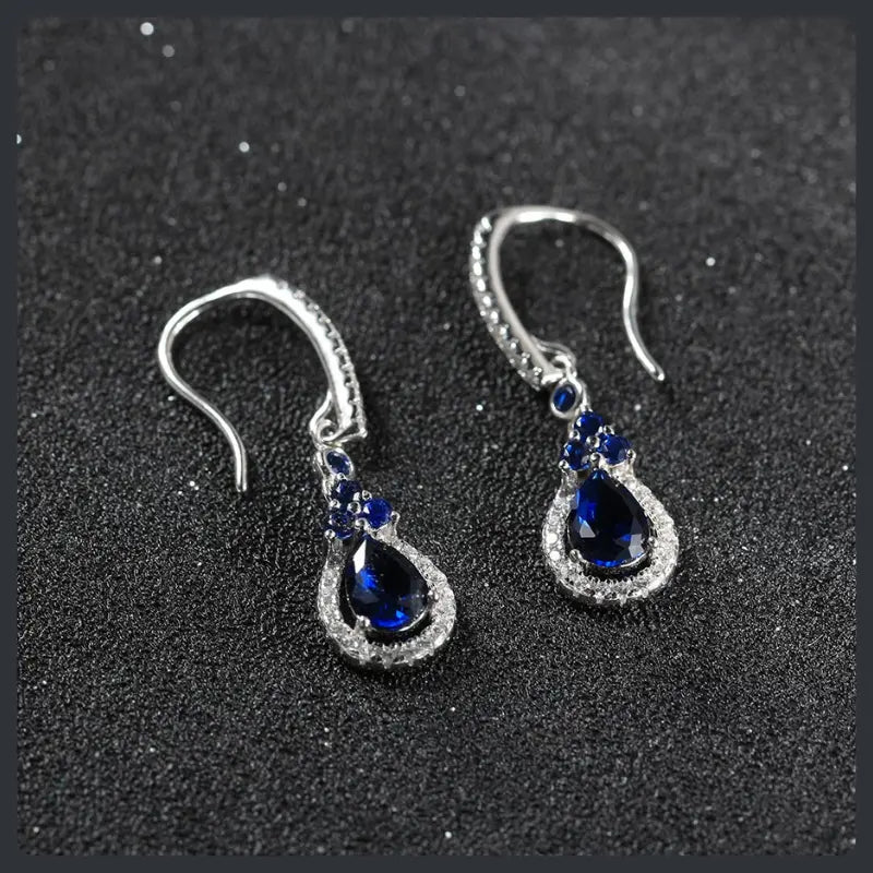 Silver Plated 316L Tear Drop Earrings with ZC Sparkle