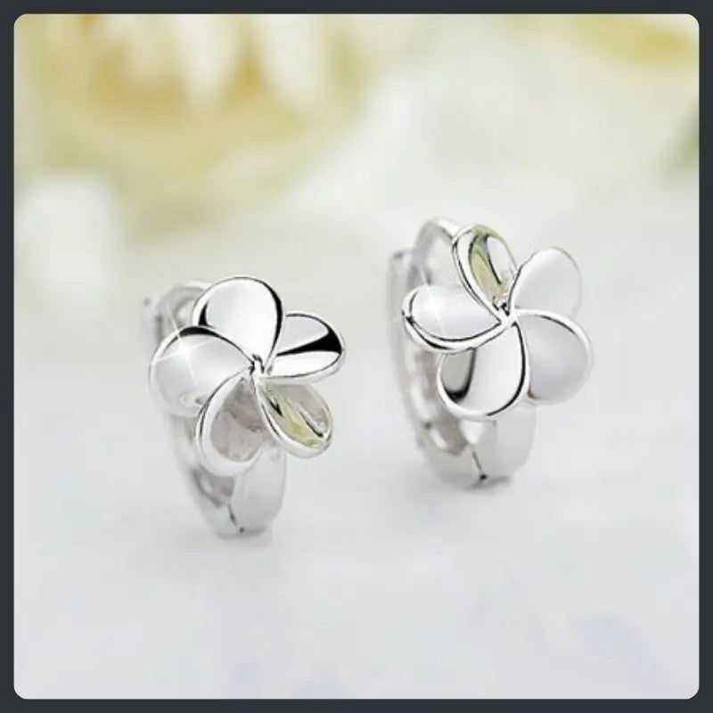 Flower ZC Drop Earrings sterling silver 925 plated 316L Secondary image