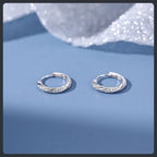 Silver Plated 316L Spiral Winding Earrings with ZC Micro‑Inlay
