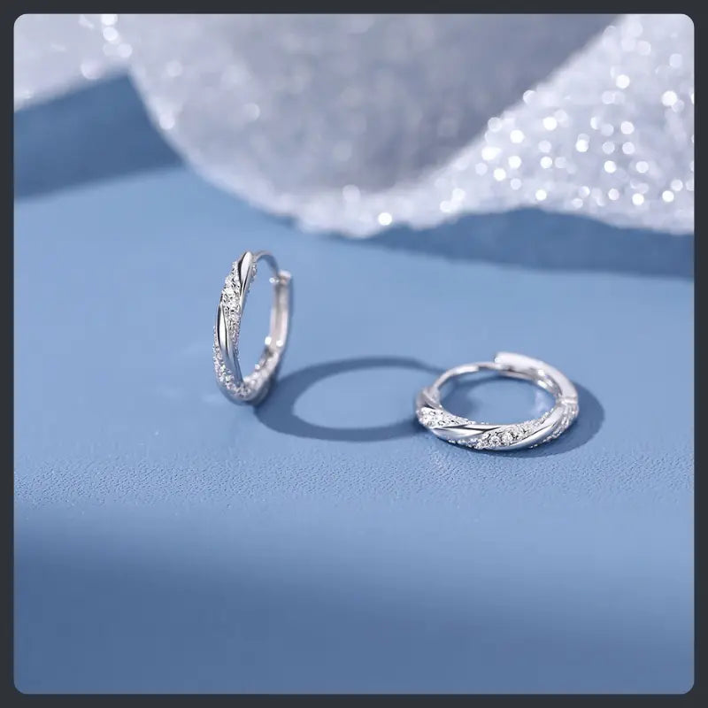 Silver Plated 316L Spiral Winding Earrings with ZC Micro‑Inlay Main image