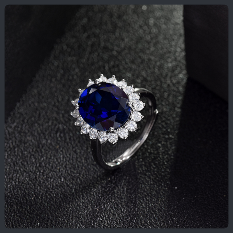 Classic Diana ZC Adjustable Ring sterling silver 925 plated 316L