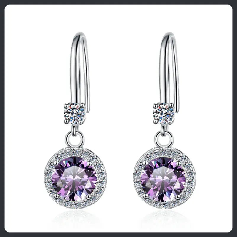 Silver Plated 316L Dangle Earrings with ZC Sparkle