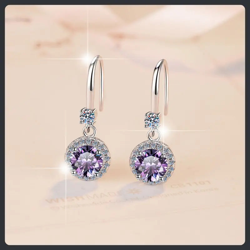 Silver Plated 316L Dangle Earrings with ZC Sparkle