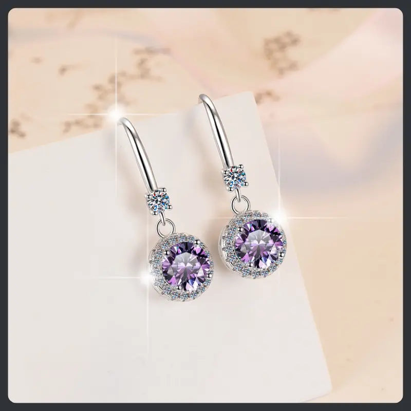 Silver Plated 316L Dangle Earrings with ZC Sparkle