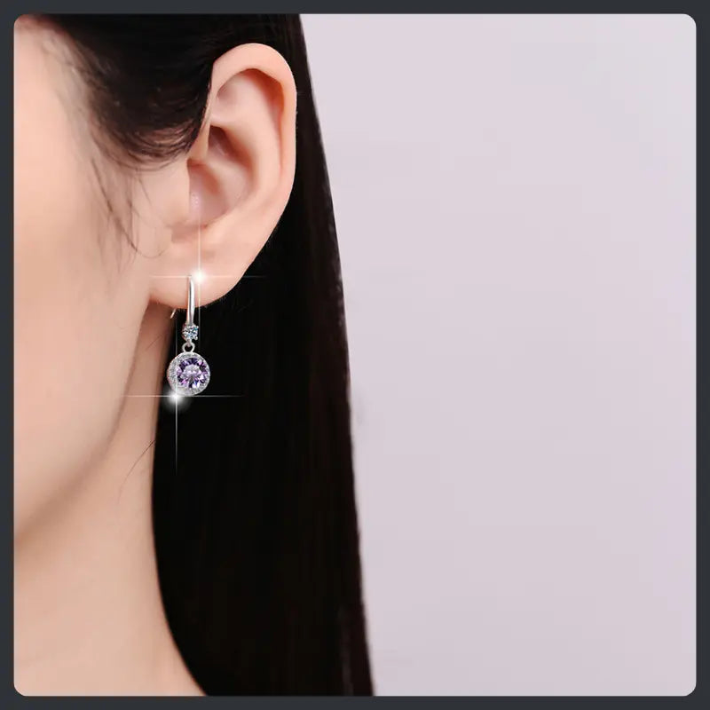 Silver Plated 316L Dangle Earrings with ZC Sparkle