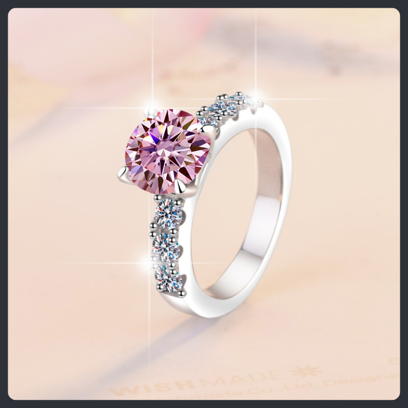 Pink Colored ZC Statement Ring sterling silver 925 plated 316L Secondary image