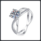 Custom Adjustable ZC Engagement Ring silver plated 316L