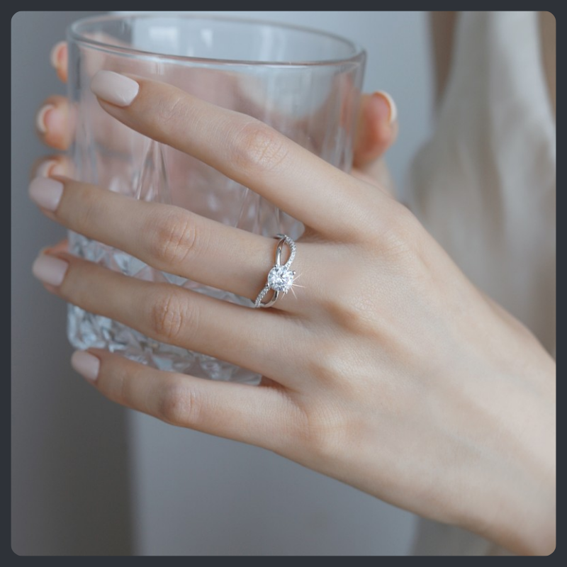 Custom Adjustable ZC Engagement Ring sterling silver 925 plated 316L