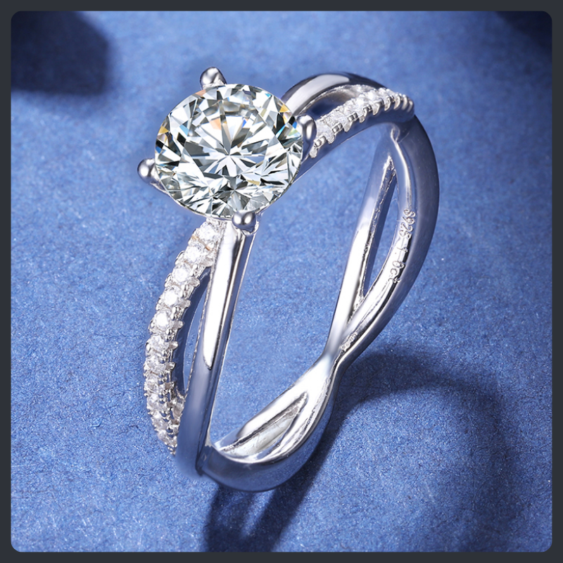 Custom Adjustable ZC Engagement Ring sterling silver 925 plated 316L Main image